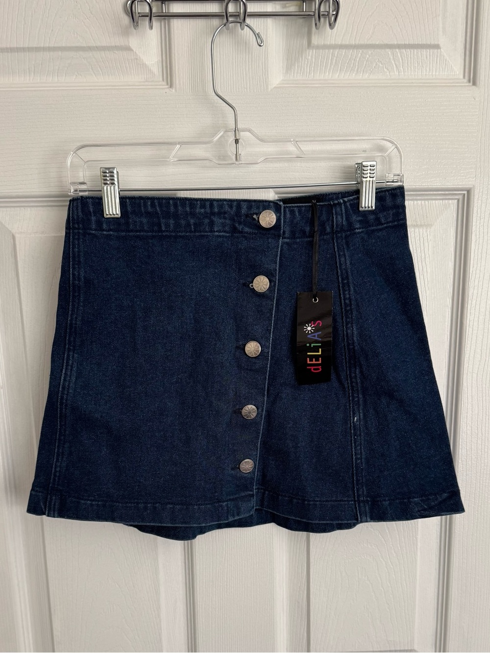 Women’s dELiA*s / Delia’s Retro Dark Blue Denim Button-Front Mini Skirt